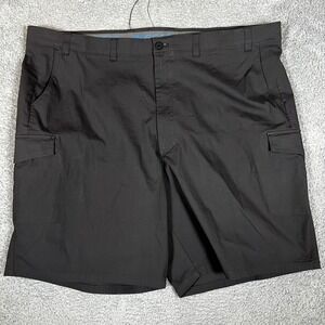 Haggar Cargo Shorts Mens 50 Black New Free Trek Active Series Stretch Utility